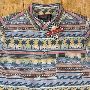 Burlebo Button Down Shirt Mens Medium Short Sleeve NEW NWT